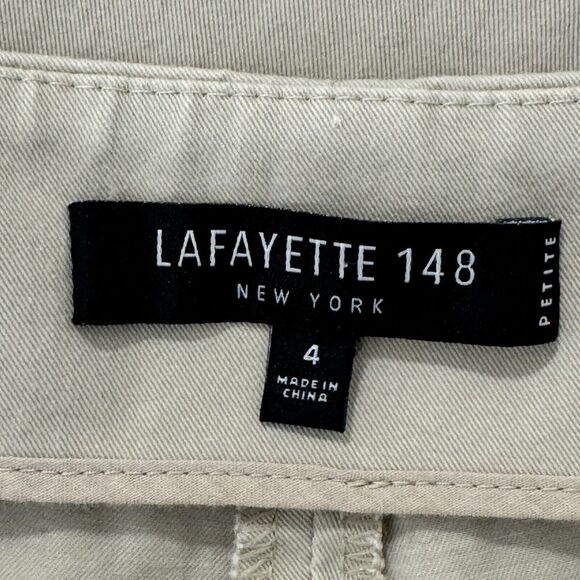 Lafayette 148 Stanlon Cropped Pants Size 4 Beige Pull On Tapered - Picture 9 of 10
